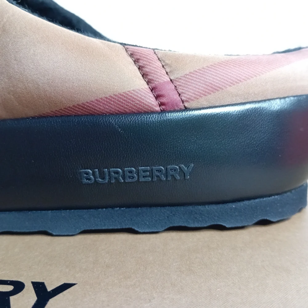 New Authentic BURBERRY SLIPPERS AND CLOGS MEN FABRIC BROWN BIRCH